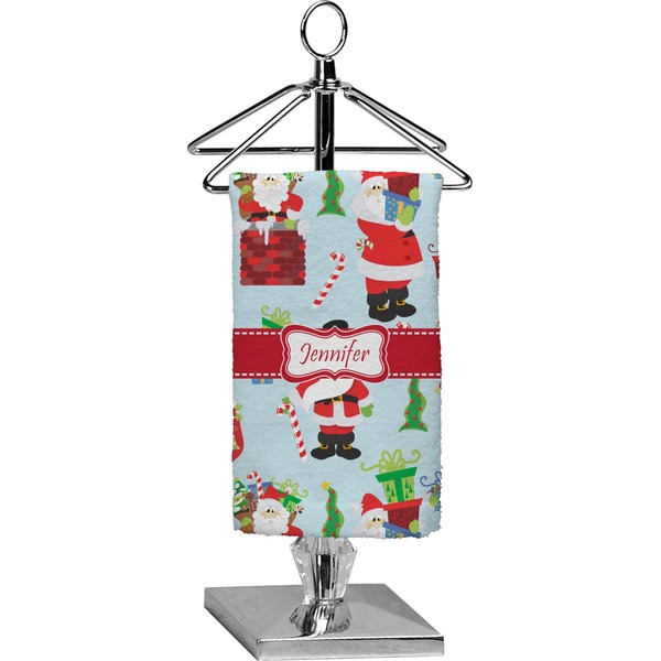 Custom Santa and Presents Finger Tip Towel - Full Print w/ Name or Text