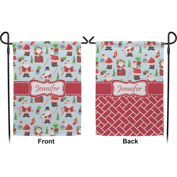 Santas w/ Presents Garden Flag - Double Sided Front and Back