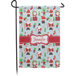 Santa and Presents Small Garden Flag - Single Sided w/ Name or Text