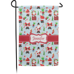 Santa and Presents Garden Flag (Personalized)
