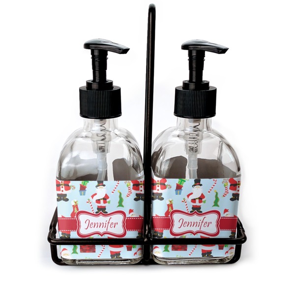 Custom Santa and Presents Glass Soap & Lotion Bottles (Personalized)