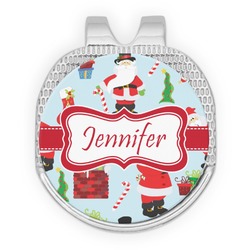 Santa and Presents Golf Ball Marker - Hat Clip - Silver
