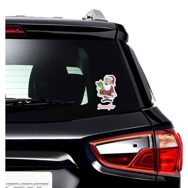 Santas w/ Presents Graphic Car Decal (On Car Window)