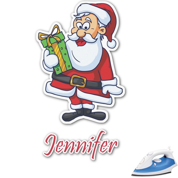 Custom Santa and Presents Graphic Iron On Transfer - Up to 15"x15" (Personalized)