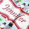 Santas w/ Presents Hooded Baby Towel- Detail Close Up