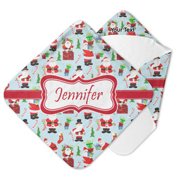 Santa and Presents Hooded Baby Towel w/ Name or Text