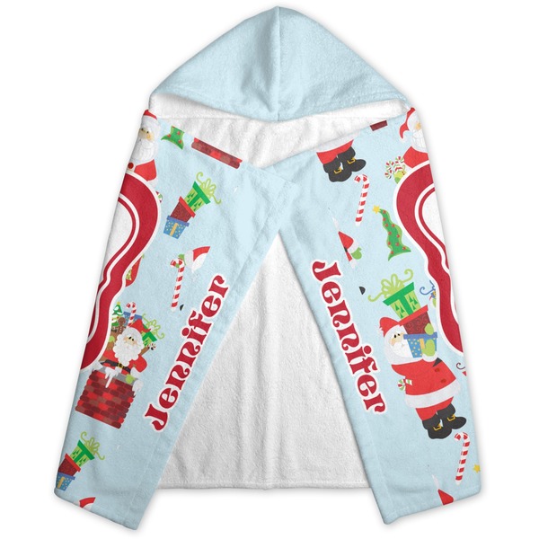 Santas w/ Presents Hooded Towel - Folded