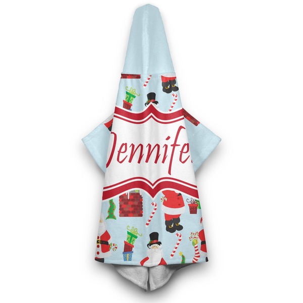 Santas w/ Presents Hooded Towel - Hanging