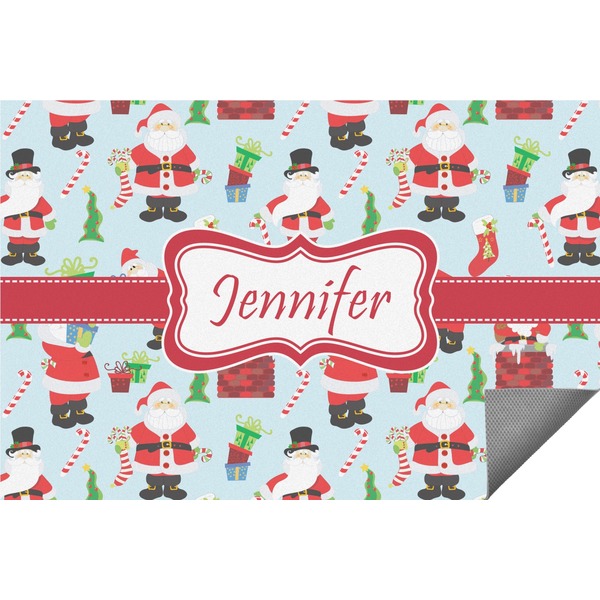 Custom Santa and Presents Indoor / Outdoor Rug - 8'x10' w/ Name or Text