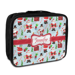 Santa and Presents Insulated Lunch Bag w/ Name or Text