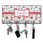 Santa and Presents Key Hanger w/ 4 Hooks w/ Name or Text