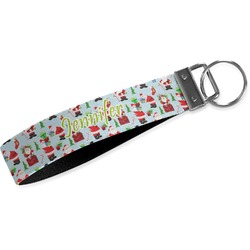 Santa and Presents Webbing Keychain Fob - Large (Personalized)