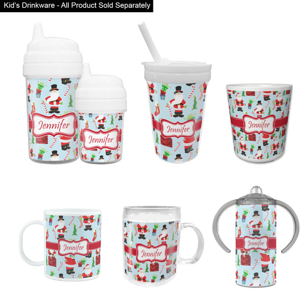Santas w/ Presents Kid's Drinkware - Customized & Personalized