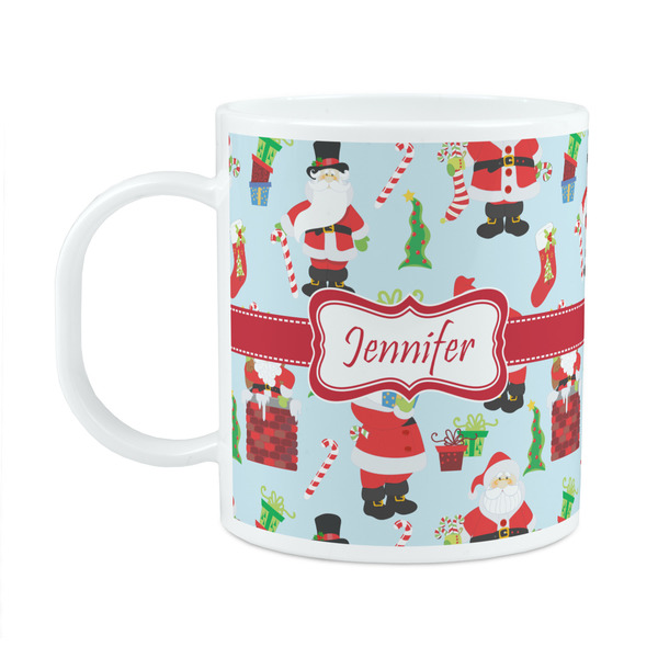 Custom Santa and Presents Plastic Kids Mug (Personalized)
