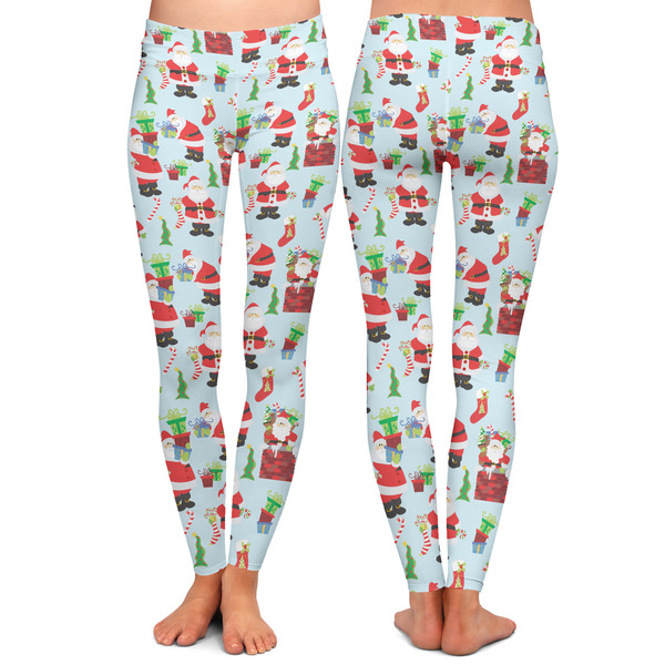 Santas w/ Presents Ladies Leggings - Front and Back