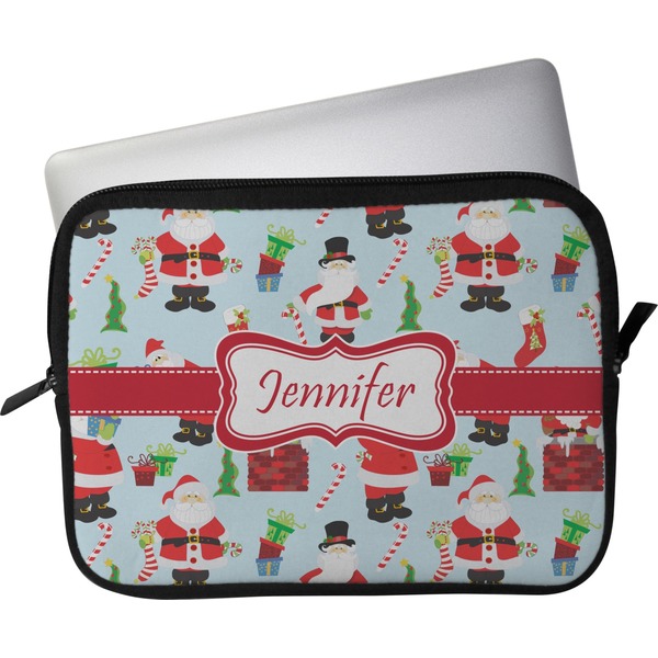 Custom Santa and Presents Laptop Sleeve / Case - 13" w/ Name or Text