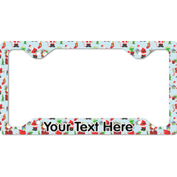 Santa and Presents License Plate Frame - Style C (Personalized)