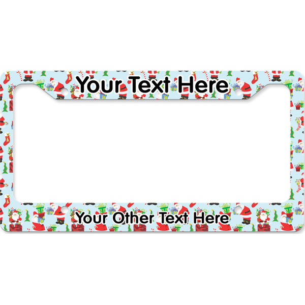Custom Santa and Presents License Plate Frame - Style B (Personalized)