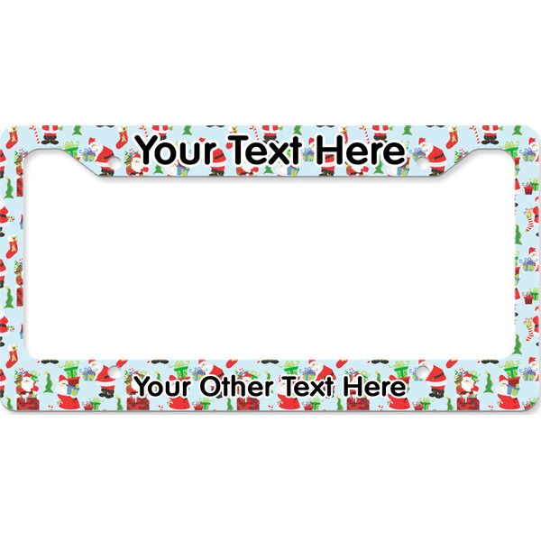 Santas w/ Presents License Plate Frame Wide