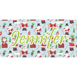 Santa and Presents Front License Plate (Personalized)