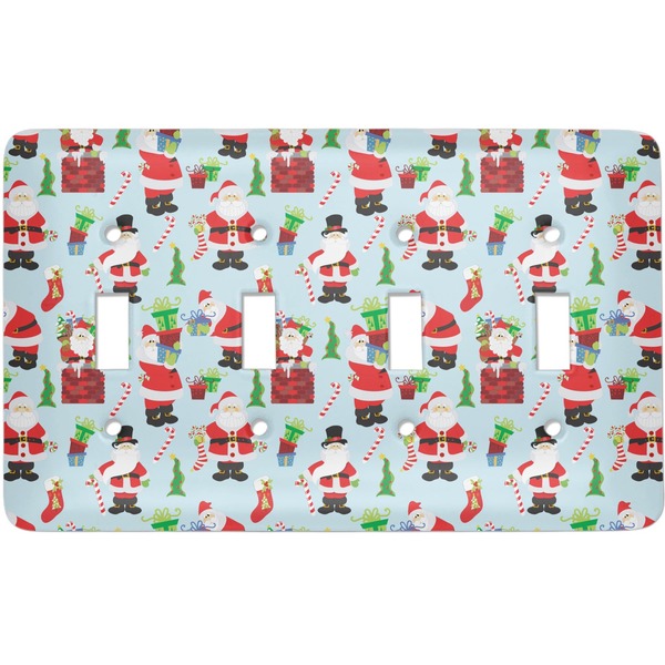 Custom Santa and Presents Light Switch Cover (4 Toggle Plate)