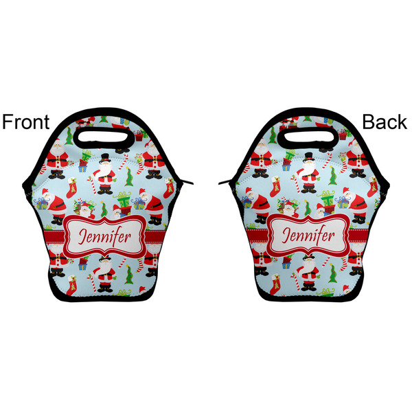Santas w/ Presents Lunch Bag - Front and Back