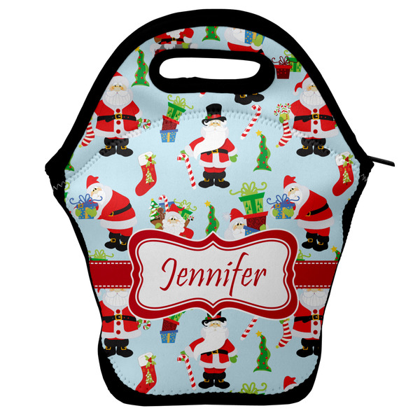 Custom Santa and Presents Lunch Bag w/ Name or Text