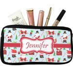 Santa and Presents Makeup / Cosmetic Bag - Small w/ Name or Text