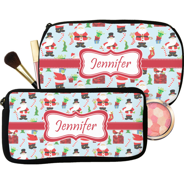 Santas w/ Presents Makeup / Cosmetic Bags (Select Size)