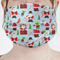 Santas w/ Presents Mask - Pleated (new) Front View on Girl