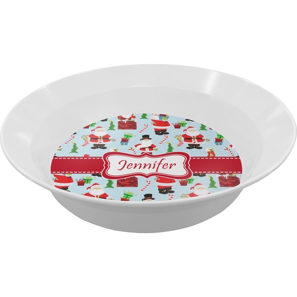 Custom Santa and Presents Melamine Bowl - 12 oz (Personalized)
