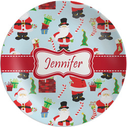 Santa and Presents Melamine Plate (Personalized)