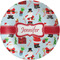 Santa and Presents Melamine Plate (Personalized)