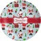 Santas w/ Presents Melamine Plate (Personalized)