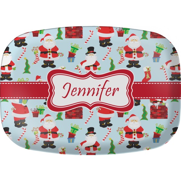 Custom Santa and Presents Melamine Platter w/ Name or Text