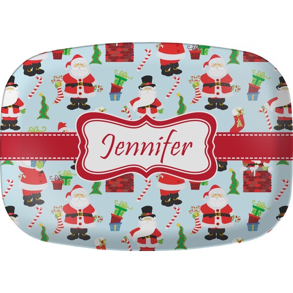 Custom Santa and Presents Melamine Platter w/ Name or Text