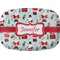 Santas w/ Presents Melamine Platter (Personalized)