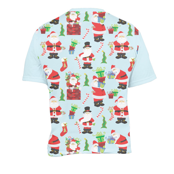 Santas w/ Presents Men's Crew Neck T Shirt Medium - Back
