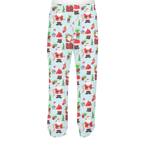 Santas w/ Presents Men's Pjs Back - on model
