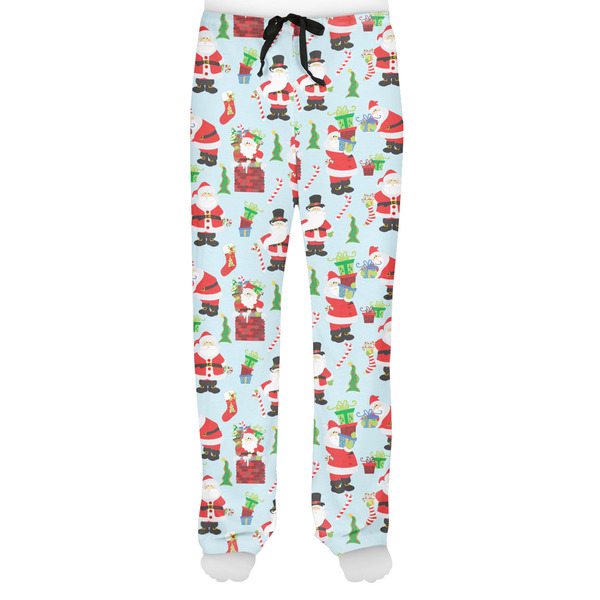 Santas w/ Presents Men's Pjs Front - on model