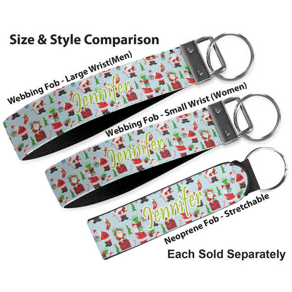 Santas w/ Presents Multiple Key Ring comparison sizes