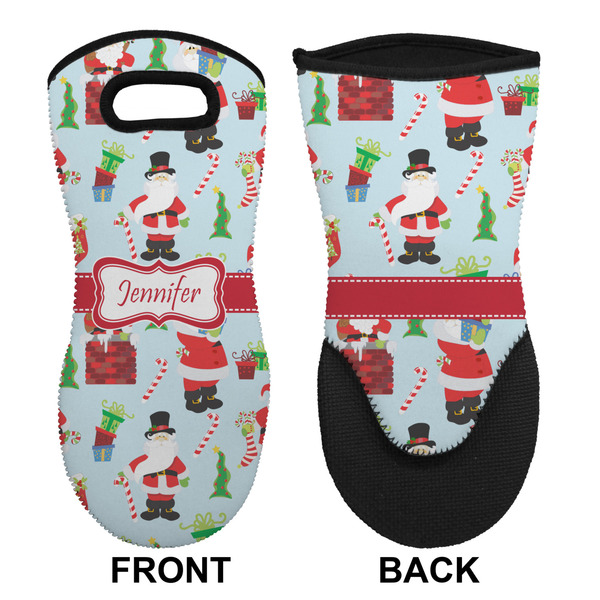 Santas w/ Presents Neoprene Oven Mitt (Front & Back)