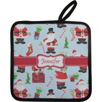 Santa and Presents Pot Holder w/ Name or Text