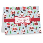 Santa and Presents Note cards w/ Name or Text
