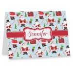 Santa and Presents Note cards w/ Name or Text