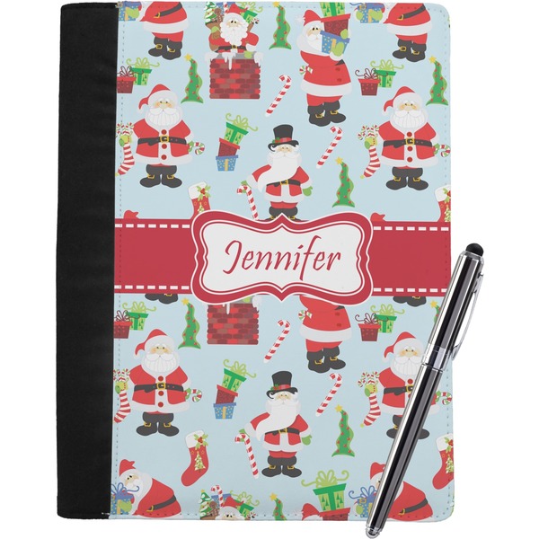Custom Santa and Presents Notebook Padfolio - Large w/ Name or Text