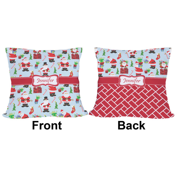 Santas w/ Presents Outdoor Pillow - 16x16