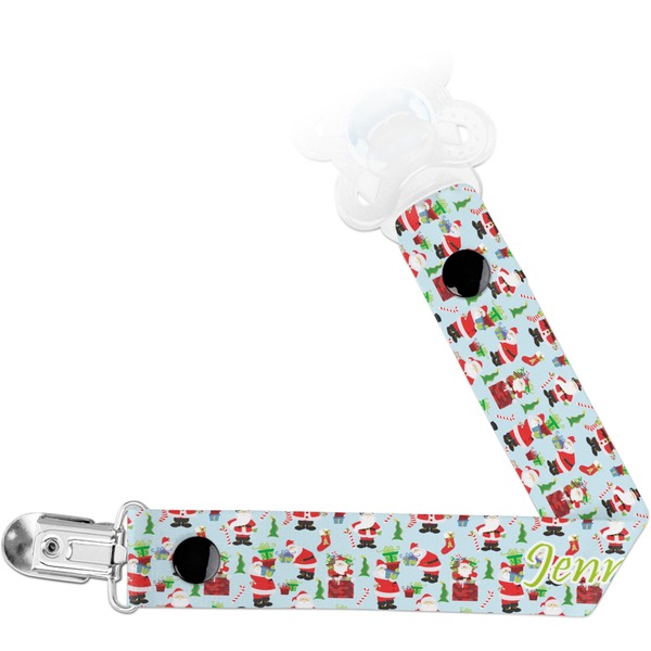 Custom Santa and Presents Pacifier Clip (Personalized)
