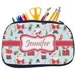 Santa and Presents Neoprene Pencil Case - Medium w/ Name or Text