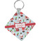 Santa and Presents Diamond Plastic Keychain w/ Name or Text